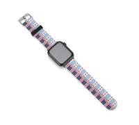 U.S. Chicago City Flag Silicone Watchband Compatible with IWatch Classic Replacement Strap Soft Wristbands for Men Women 38mm/40mm
