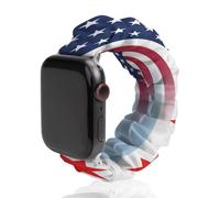 U.S. Chicago City Flag Watch Band Compatible with IWatch Bands Series 6 5 4 3 2 1 Elastic Replacement Wristband
