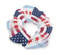 U.S. Chicago City Flag Women's Hair Bands Elastic Scrunchies Hair Ties Ropes Ponytail Hold Scrunchy for Daily Use