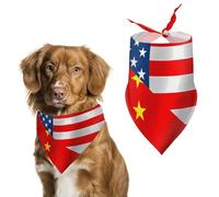 U.S. China Flag Funny Dog Bandanas Adjustable Triangle Pet Scarf Bib for Small Medium Large Cute Pets Supplies