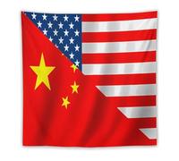 U.S. China Flag Funny Tapestry Large Hanging Flags Polyester Wall Tapestries for Bedroom Living Room 60"x60"