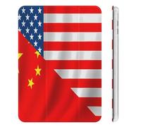 U.S. China Flag Slim Tablet Cases Compatible with iPad Mini4/5（7.9in）Mini6（8.3in） With Pencil Holder Protective Cover