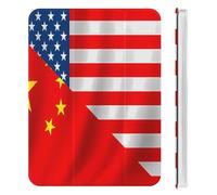U.S. China Flag Slim Tablet Cases Compatible with iPad Mini4/5（7.9in）Mini6（8.3in） With Pencil Holder Protective Cover
