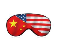 U.S. China Flag Soft Sleep Masks for Men Women Silk Eye Mask with Adjustable Strap Comfortable Blindfold Eyeshade