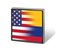 U.S. Colombia Flag Custom Lapel Pins Square Brooch Tie Suit Dress Accessories for Men Women Wedding Birthday