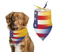 U.S. Colombia Flag Cute Dog Bandanna Scarf Printed Adjustable Triangle Pet Kerchief for Dogs And Cats