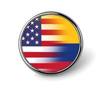 U.S. Colombia Flag Round Brooch Pin Lapel Pins Tie Suit Dress Accessories for Men Women Wedding Birthday