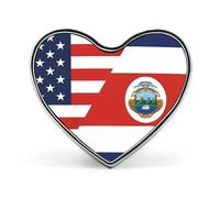 U.S. Costa Rica Flag Funny Lapel Pins Heart Button Brooch Badge Pin Hat Clothes Bag Jewelry for Men Women