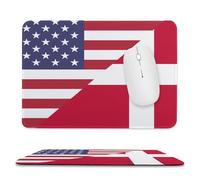 U.S. Denmark Flag Mouse Pad Waterproof Ultra-Thin Non-Slip Rubber Base Square Mouse Mat Gaming Mousepad 7.9"x9.4"