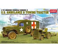 U.S. Dodge Ambulance + Towing Tractor 1:72 Plastic Model Kit ACADEMY