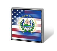 U.S. El Sal-vador Flag Custom Lapel Pins Square Brooch Tie Suit Dress Accessories for Men Women Wedding Birthday