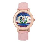 U.S. El Salvador Flag Women's Custom Watch Fashion Soft Strap Wristwatches Gifts for Birthdays Valentine's Day