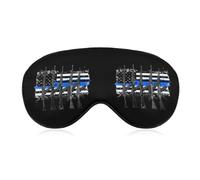 U.S Flag Blue Line Gun Sleep Mask Lightweight Blindfold Eye Mask with Adjustable Strap for Men Women