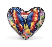 U.S Flag Butterfly Flower Heart Badge Funny Lapel Pins Personalized Button Brooch Pin for Clothing Bag Accessories