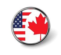 U.S. Flag Canada Flag Round Brooch Pin Lapel Pins Tie Suit Dress Accessories Wedding Birthday Gifts for Men Women