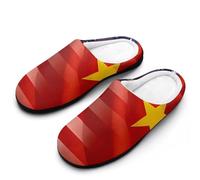 U.S. Flag China Flag Men's House Slippers Memory Foam Washable Cotton Slip on Home Shoes