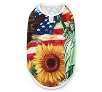 U.S. Flag E-agles Sunflowers Funny Dog Shirts Sleeveless Pet Tank Top Comfort Pets Clothes Vest for Small Medium Dogs Cat XL
