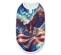 U.S. Flag Ea-gles Flying Cute Printed Dog Shirt Clothes Lightweight Sleeveless Pet Tank Top for Small Medium Large Pets