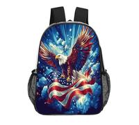 U.S. Flag Ea-gles Flying Funny Clear Backpack Waterproof Transparent Bag See Through Rucksack with Adjustable Straps