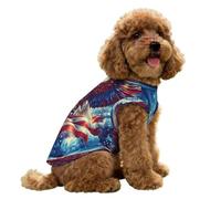 U.S. Flag Ea-gles Flying Summer Dog Tank Top Vest Breathable Cooling Jacket Sleeveless Pet T-Shirt for Small Medium Pets