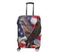 U.S Flag Eagle Golf Ball Luggage Cover Travel Suitcase Protector | Washable Luggage Case Covers
