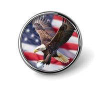 U.S Flag Eagle Golf Ball Round Badge Funny Button Pins Brooches