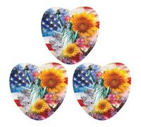 U.S. Flag Eagles Sunflowers Watercolor Car Air Freshener 3-pack Aromatherapy Tablets Hanging Scented Cards for Rooms Bathrooms Wardrobe Love form