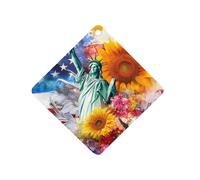 U.S. Flag Eagles Sunflowers Watercolor Car Air Freshener Aromatherapy Tablets Hanging Scented Cards for Rooms Bathrooms Wardrobe Rhombus