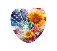 U.S. Flag Eagles Sunflowers Watercolor Car Air Freshener Aromatherapy Tablets Hanging Scented Cards for Rooms Bathrooms Wardrobe Love form