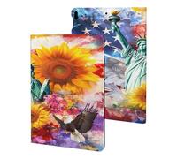 U.S. Flag Eagles Sunflowers Watercolor Compatible with iPad Protective Case ipad Pro/ipad Air3(10.5in)