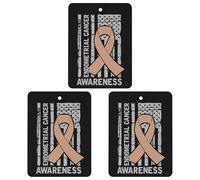 U.s. Flag Endometrial Cancer Awareness Car Air Freshener 3-pack Aromatherapy Tablets Hanging Scented Cards for Rooms Bathrooms Wardrobe Square