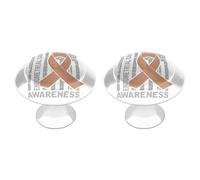U.s. Flag Endometrial Cancer Awareness Drawer Handles Set of 2 Cute Cabinet Knobs Colorful Stainless Steel Door Handles for Kitchen Dressers
