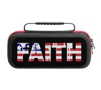 U.S. Flag Faith Carrying Case Compatible with Switch Accessories Holds 20 Game Cartridge