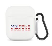 U.S. Flag Faith Compatible with Airpods 1&2 Case Cover Soft TPU Protective Cover with Hanging Buckle