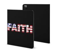 U.S. Flag Faith Compatible with iPad Protective Case with Pen Holder Book Style