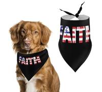U.S. Flag Faith Dog Scarf Triangle Bandana Happy Easter Soft Puppy Scarfs Gifts for Medium Large Pets