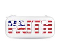 U.S. Flag Faith Portable Storage Bag Compatible with Switch Carrying Case Protector Bags with 15 Games Accessories