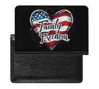 U.S Flag Family Freedom Passport Holder Cover PU Leather Passport Wallet Organizer Protector Slim Travel Accessories