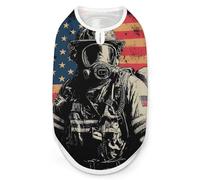 U.S. Flag Firefighter Funny Dog Vest Cute Sleeveless Pet Shirt Pullover Cats T-Shirts Tank Tops S