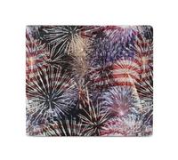 U.S. Flag Fireworks July 4th Men Wallet Leather Bifold Wallets with Window Slim Minimalist Front Pocket