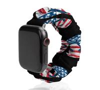 U.S Flag Flip Flops Watch Band Elastic Scrunchie Watch Strap Soft Wristband Compatible with Apple Watch