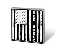 U.S. Flag Free Speech Custom Lapel Pins Square Brooch Tie Suit Dress Accessories for Men Women Wedding Birthday