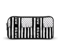 U.S. Flag Free Speech Funny Pen Case Pencil Large Pouch Stationery Bag Makeup Cosmetic Organizer for Men Women