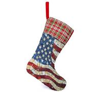 U.S. Flag In Mosaic Personalised Christmas Stocking Sequin Color Changing Xmas Tree Hanging Party Decor