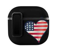 U.S. Flag Love Heart Logo Cute Earbuds Case Compatible with Airpods 4 Wireless Headphones Cover