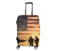 U.S. Flag Military Soldiers Luggage Covers for Suitcase S | Funny Travel Baggage Suitcase Cover Washable Protector 19-32 Inch