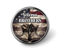 U.S. Flag of Boot Walking Shoe Brooches and Pins for Women Men Round Badge Holder for Clothes Bags Backpack Hats