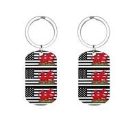 U.S. Flag of Wales Welsh Custom Keychains for Men Women Funny Key Chain Accessory Backpack Purse Bag Charms Gifts