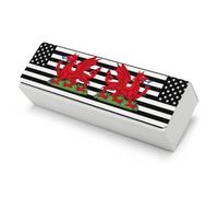 U.S. Flag of Wales Welsh Funny Glasses Case Hard Shell Eyeglasses Case Protector with Cleaning Cloth for Women Men