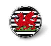 U.S. Flag of Wales Welsh Round Brooch Pin Lapel Pins Tie Suit Dress Accessories Wedding Birthday for Men Women